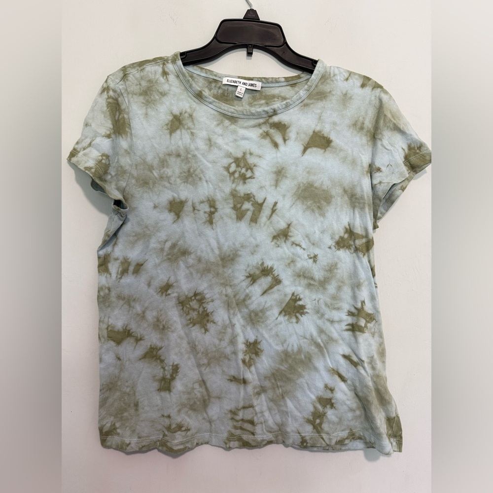 Women’s L Elizabeth And James Blue And Green Tie Dye T-Shirt